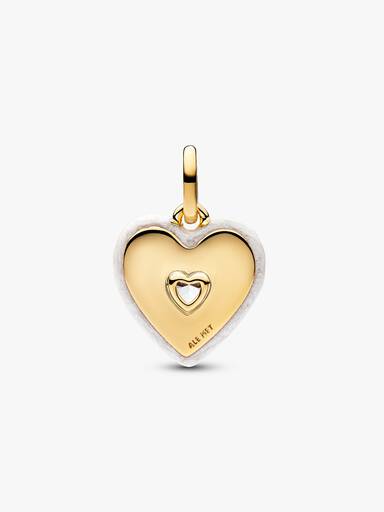 Charm Medallón Corazón Radiante Blanco