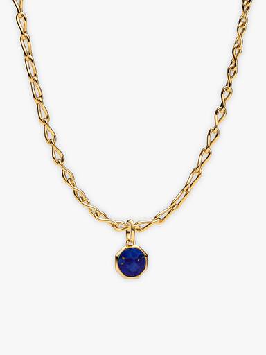 Conjunto de Regalo Charm Mini Medallón Grabable Pandora ME Azul y Cadena Infinito