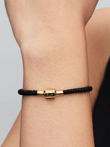 Pulsera Cordón Negro Radiante