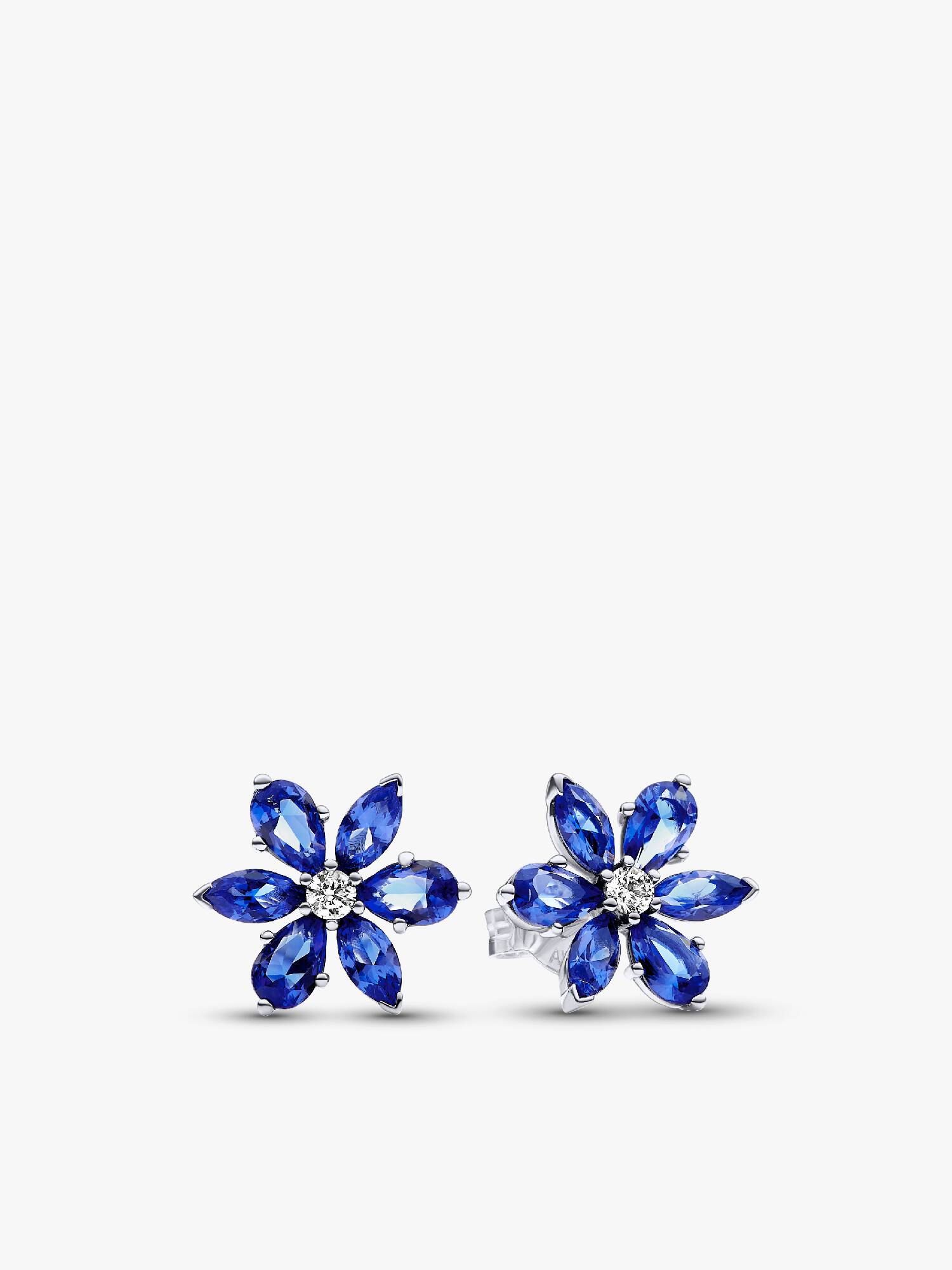 Pendientes de Botón Herbario Azul Brillante