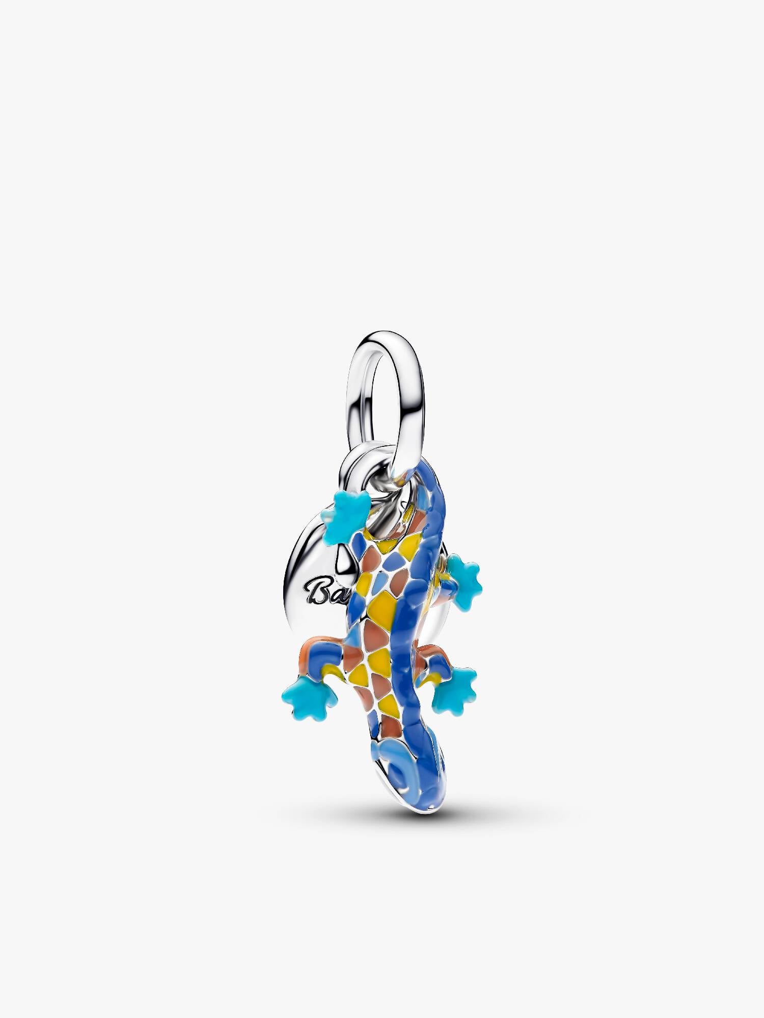 Charm Colgante Doble Salamandra y Etiqueta Redonda Grabable