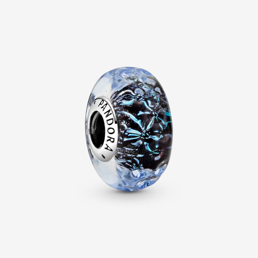 Charm Cristal de Murano Azul Oscuro image number 0