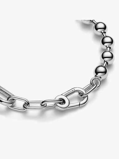 Pulsera de Cadena de Eslabones y Esferas Metálicas