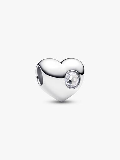 Charm Grabable Corazón Gema Transparente