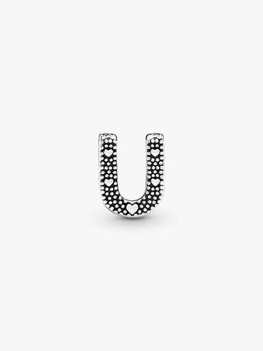 Charm en plata de ley Letra U