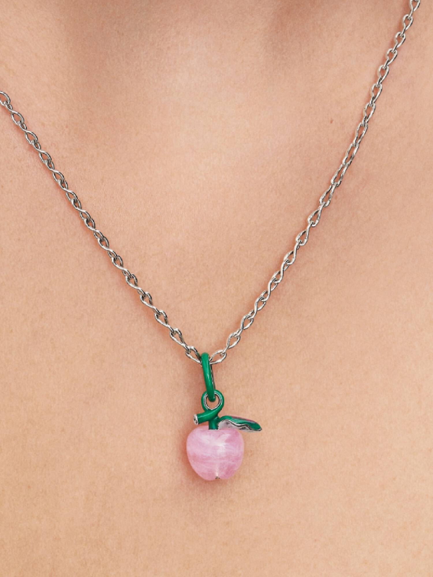 Charm Manzana Cristal de Murano Rosa 