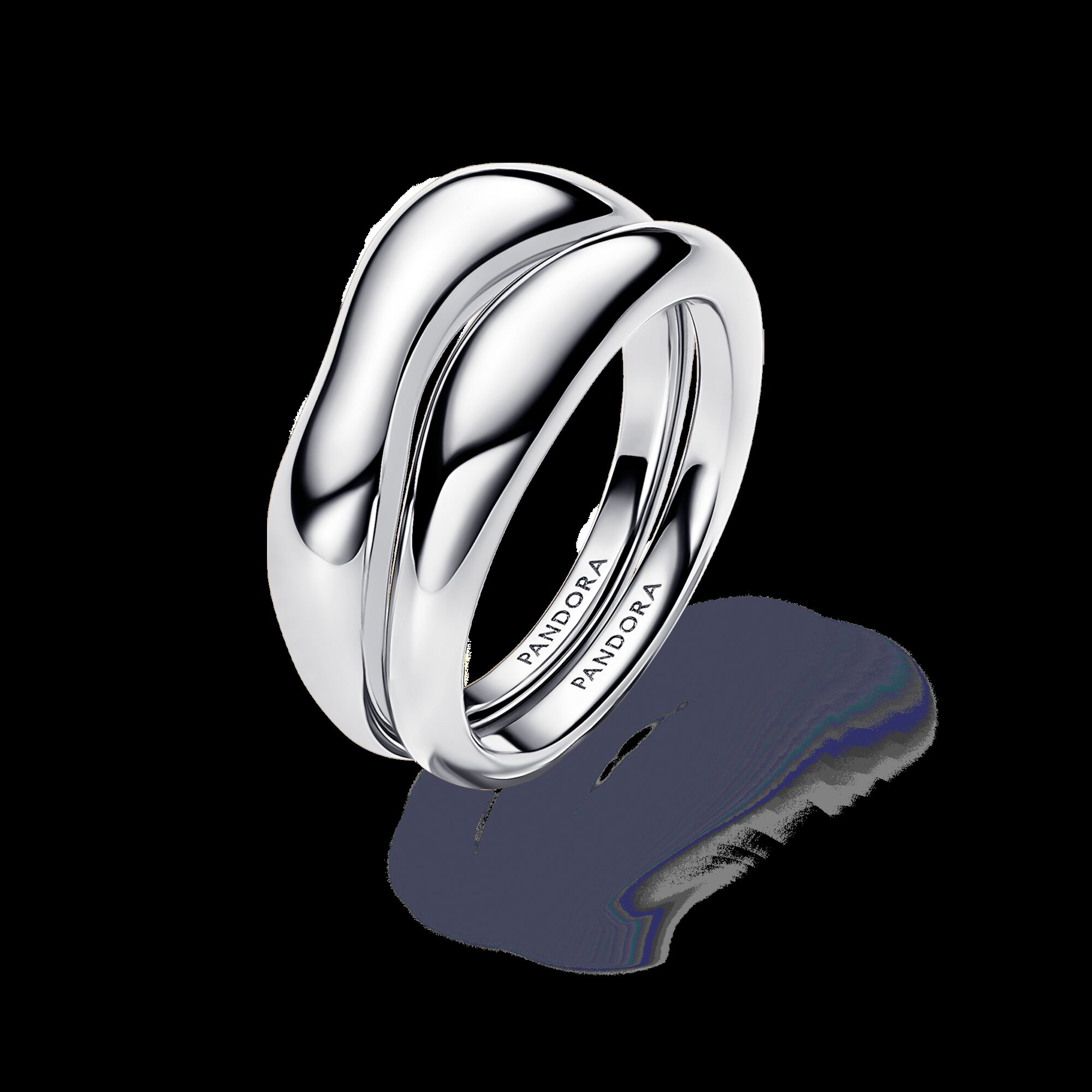 Pandora Anillos Combinables Forma Orgánica en Plata de Ley | 60