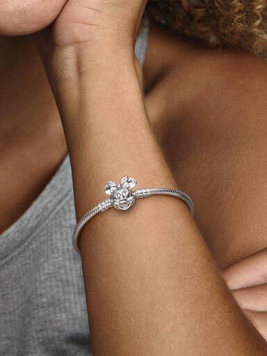 Pulsera Moments en plata de ley Retrato de Minnie Brillante