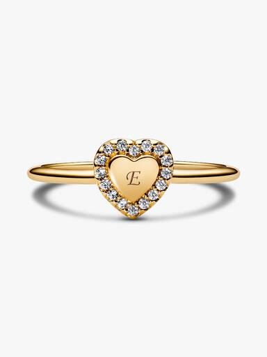 Anillo Halo y Corazón Grabable