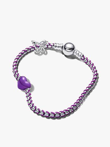 Conjunto de regalo Pulsera Corazón Morado y Mariposa