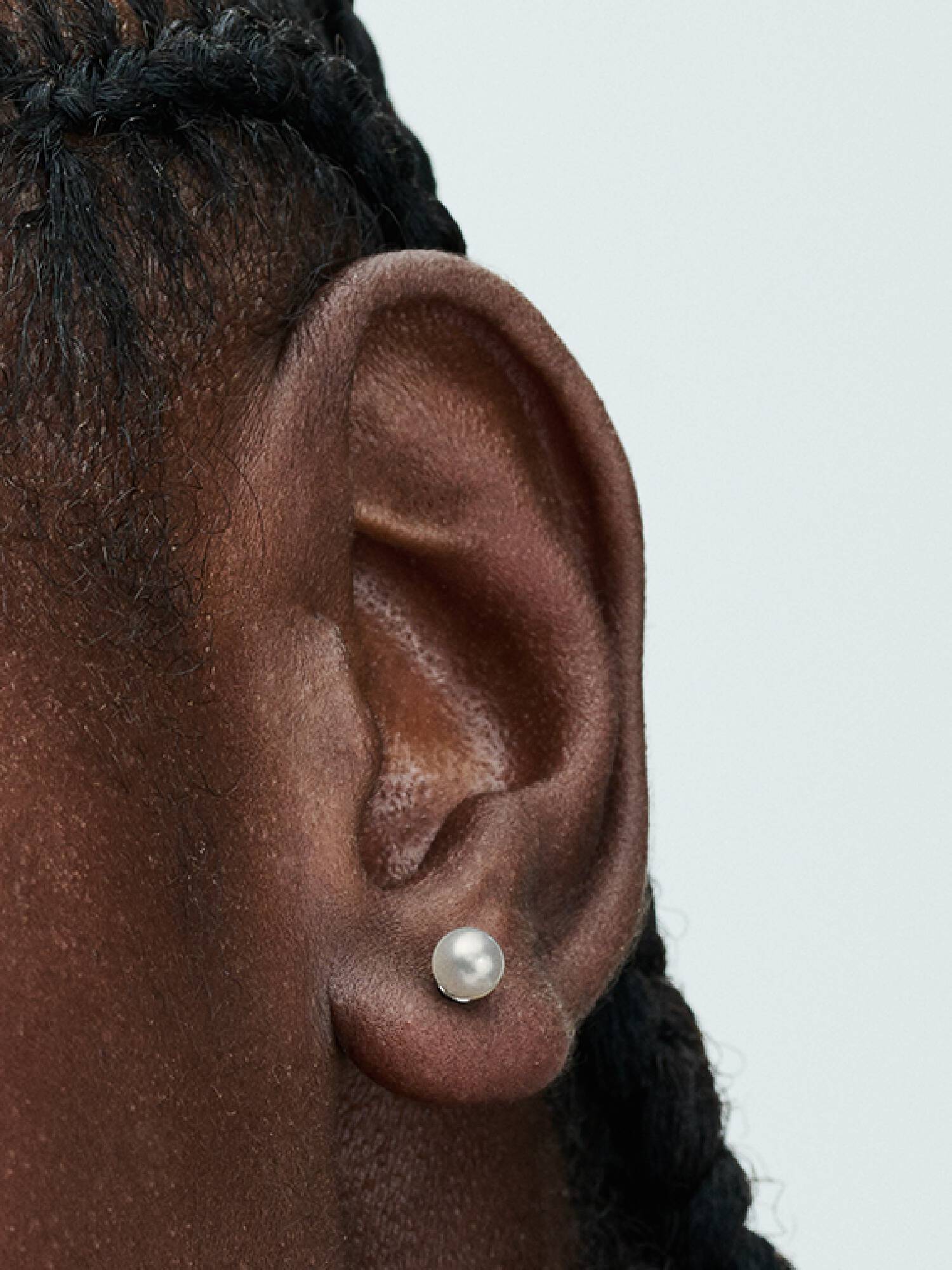 Pendientes de Botón Perla Cultivada de Agua Dulce Tratada de 4,5 mm