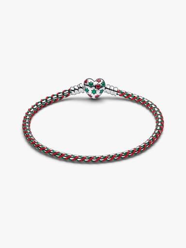 Pulsera Caja Cadena Cordón Caramelo Navideño
