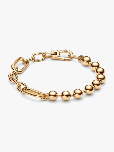 Pulsera de Cadena de Eslabones y Esferas Metálicas