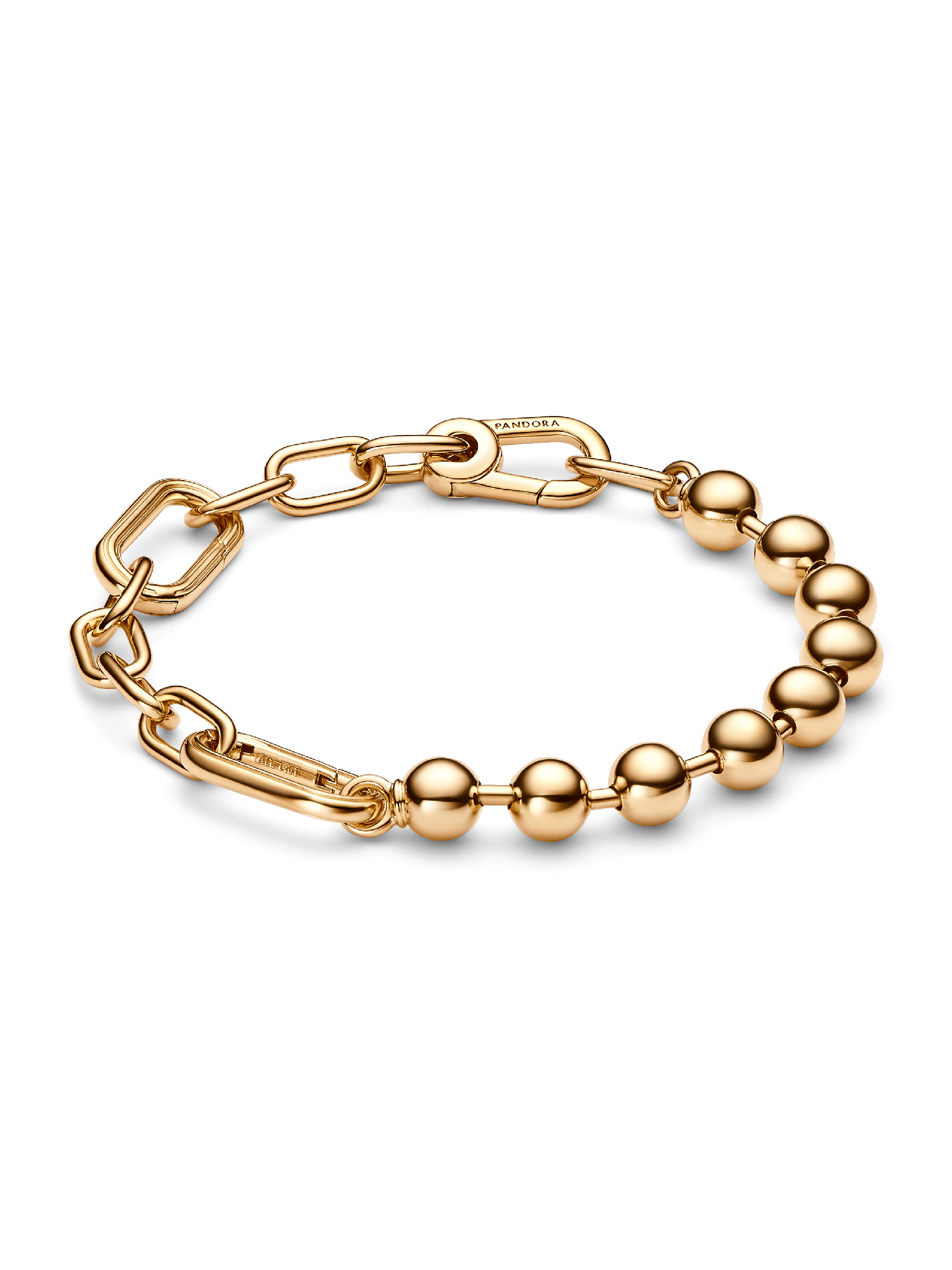Pulsera de Cadena de Eslabones y Esferas Metálicas