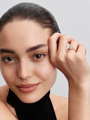 Anillo Corazón Brillante Elevado