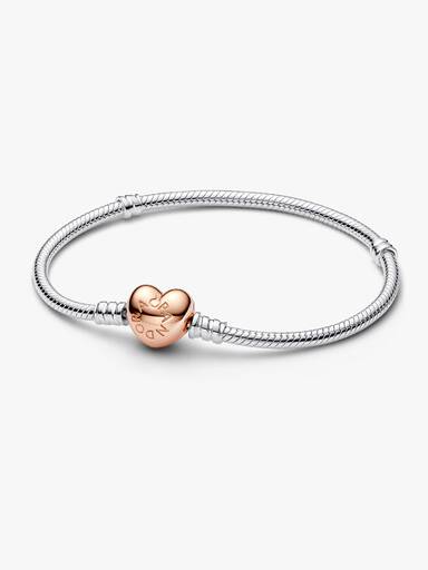 Pulsera Diseño Cadena de Serpiente y Corazón