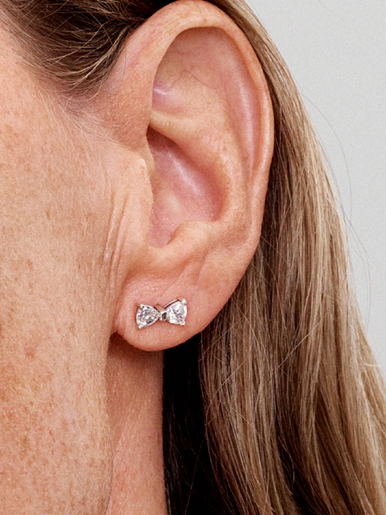 Pendientes de botón Lazo Pequeño Brillante