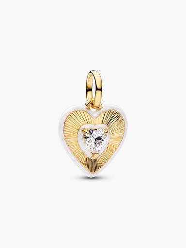Charm Medallón Corazón Radiante Blanco