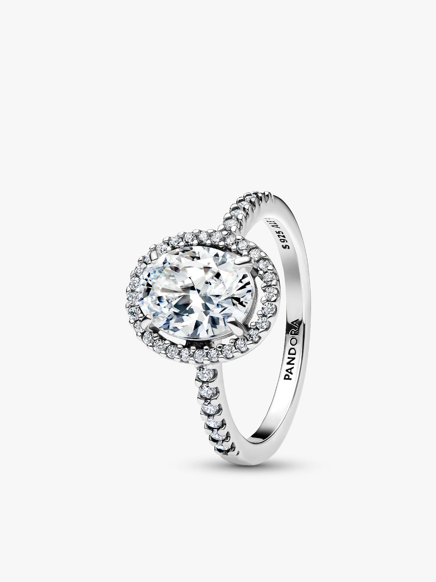 Anillo Halo Ovalado Brillante