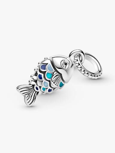 Charm Colgante Pez Escamas Azules