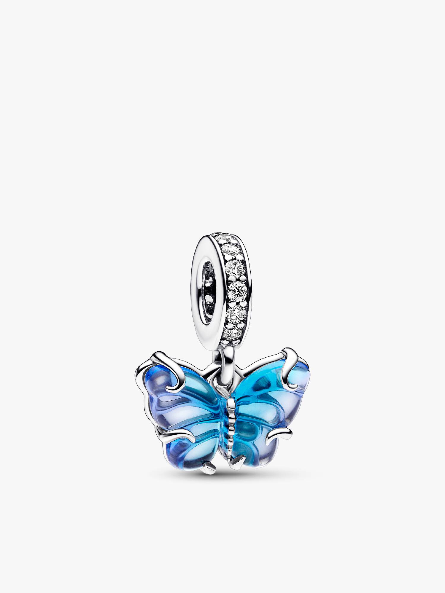 Charm Colgante Mariposa de Cristal de Murano Azul