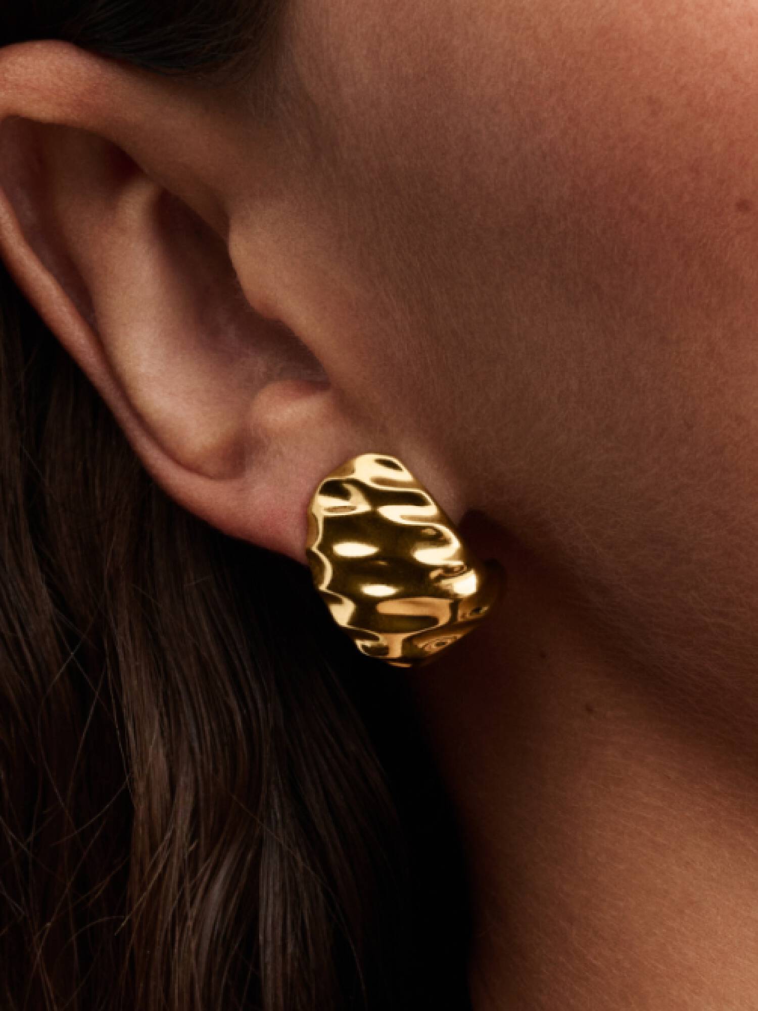 Pendientes de Aro Ancho Ondulados