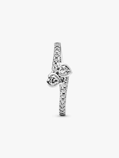 Anillo Dos Corazones Brillantes
