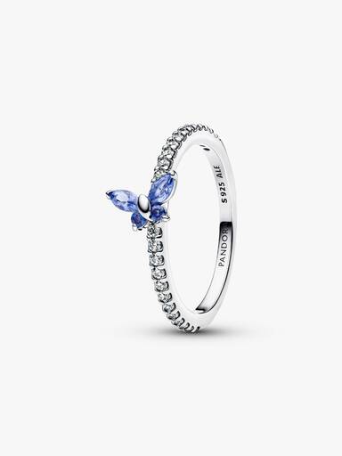 Anillo Mariposa Azul Brillante