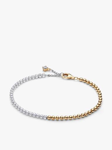 Conjunto de regalo Cuentas y Pavé en Dos Tonos