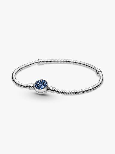 Pulsera Diseño Cola de Ratón con Cierre Disco Azul Brillante