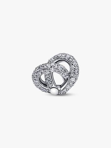 Charm Corazón Nudo Infinito y Pavé