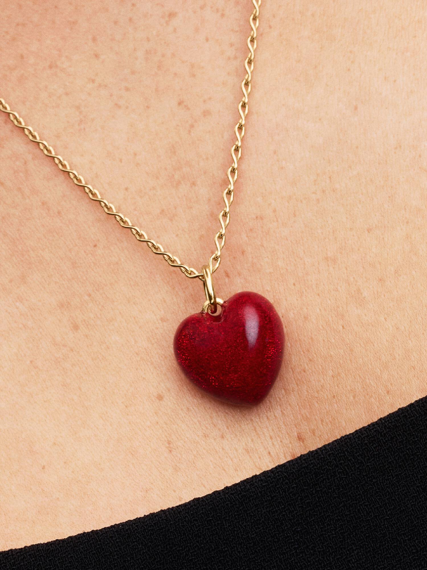 Charm Colgante Corazón Volumen Rojo