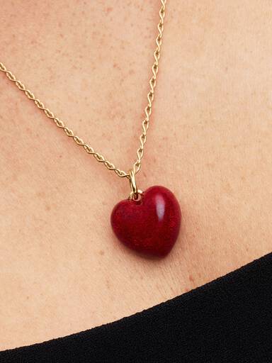Charm Colgante Corazón Volumen Rojo