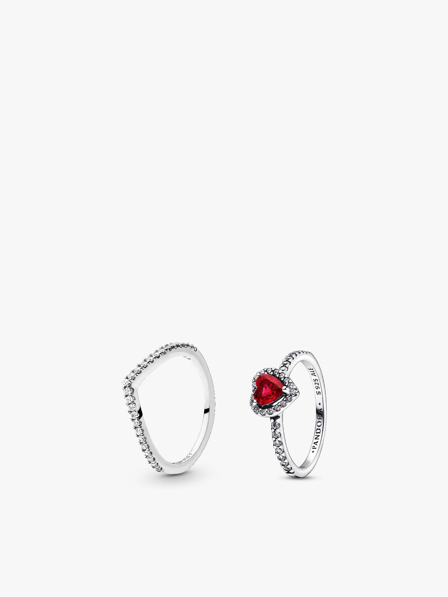 Conjunto de Regalo Anillos Deseo Clásico y Corazón Rojo