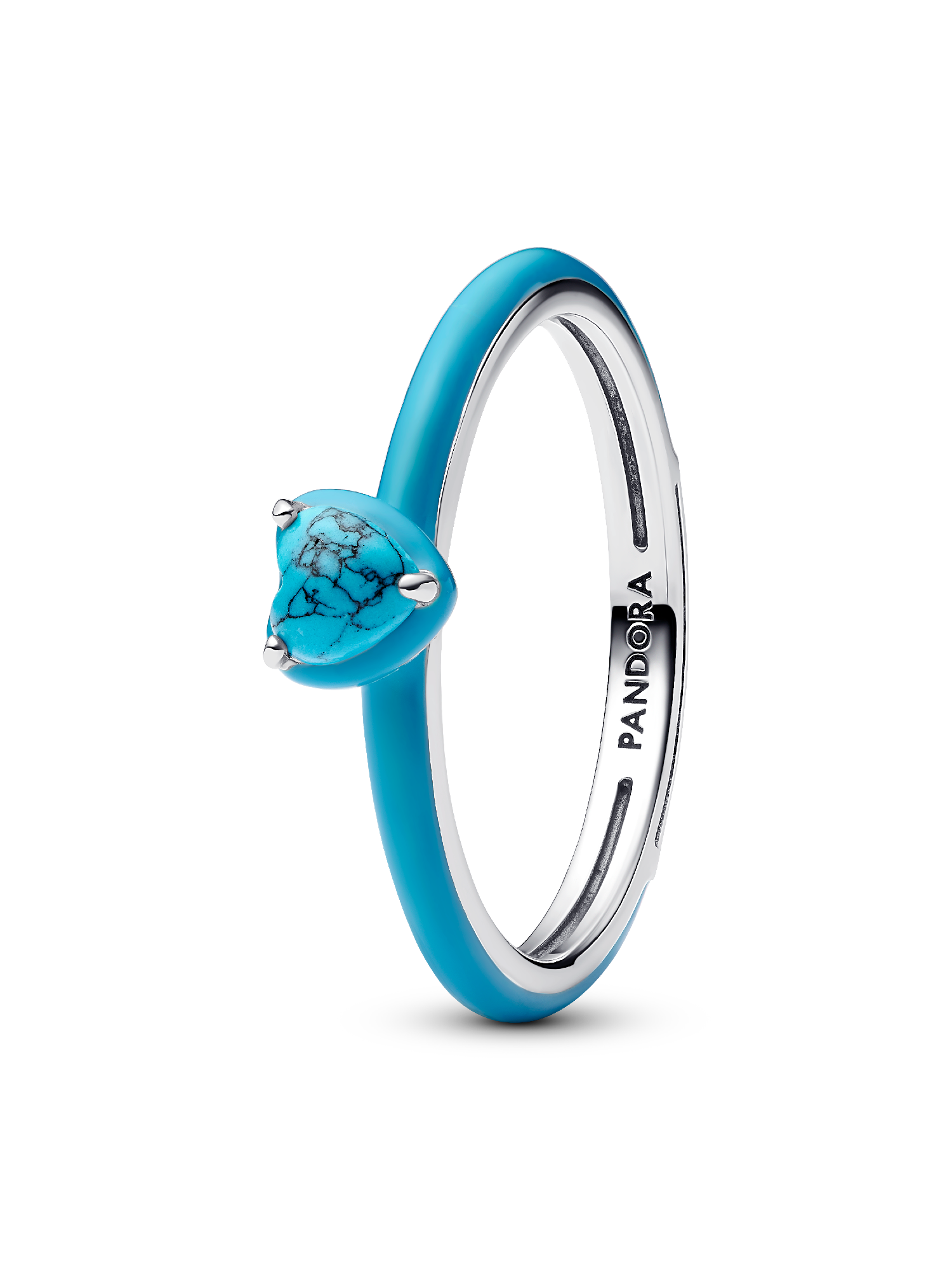 Anillo Gema Corazón Color Turquesa