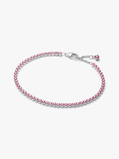 Pulsera de Tenis Fina Rosa