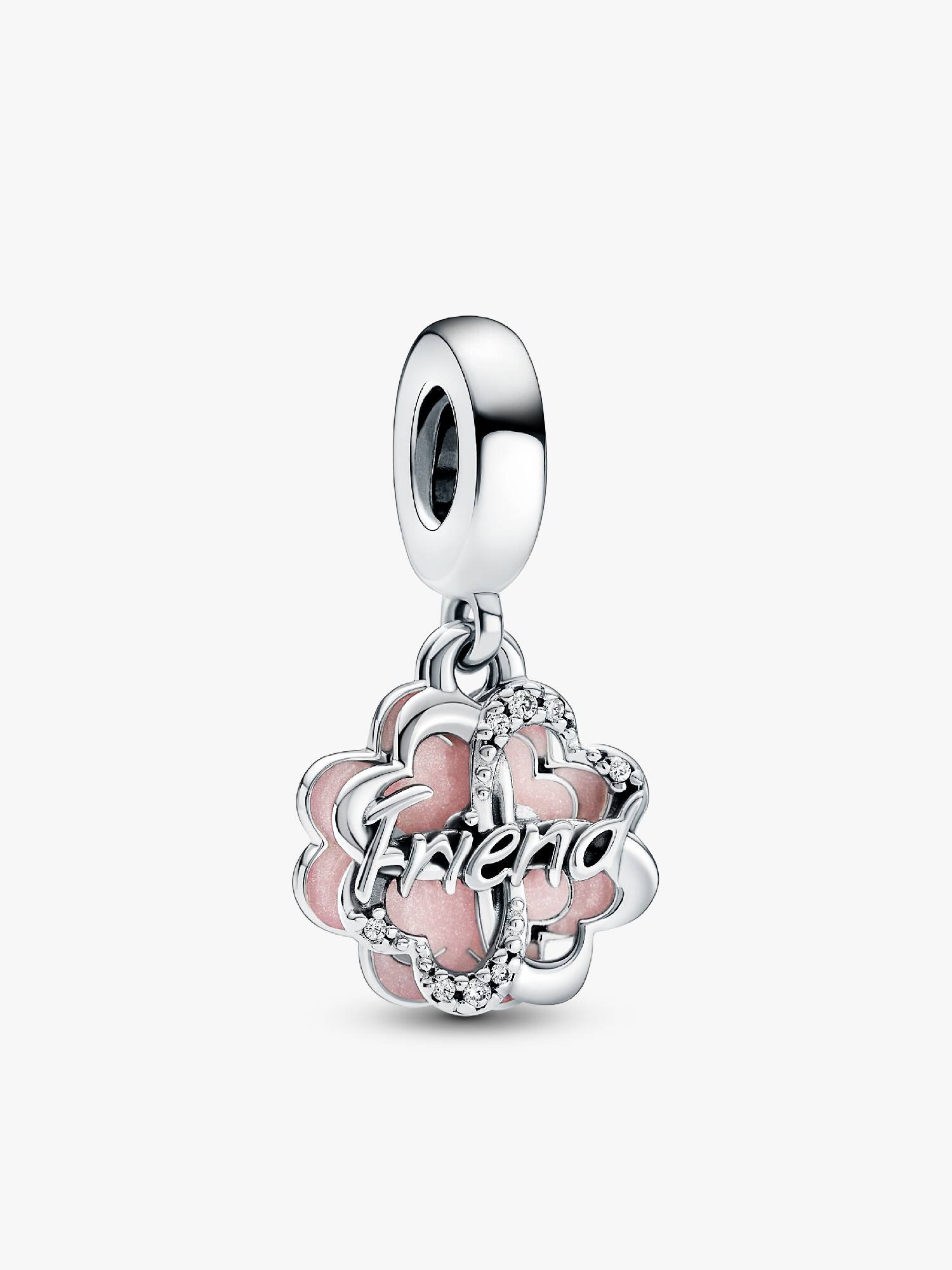 Charm Colgante Doble Trébol de Cuatro Hojas de la Amistad