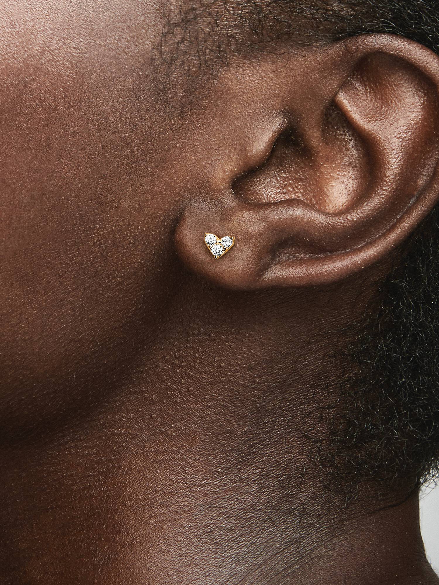 Pendientes de Botón Corazón y Triple Gema