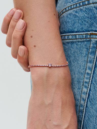 Pulsera de Tenis Corazón Brillante