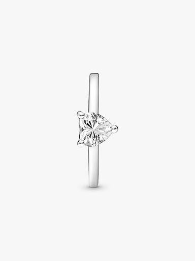 Anillo Solitario Corazón Brillante