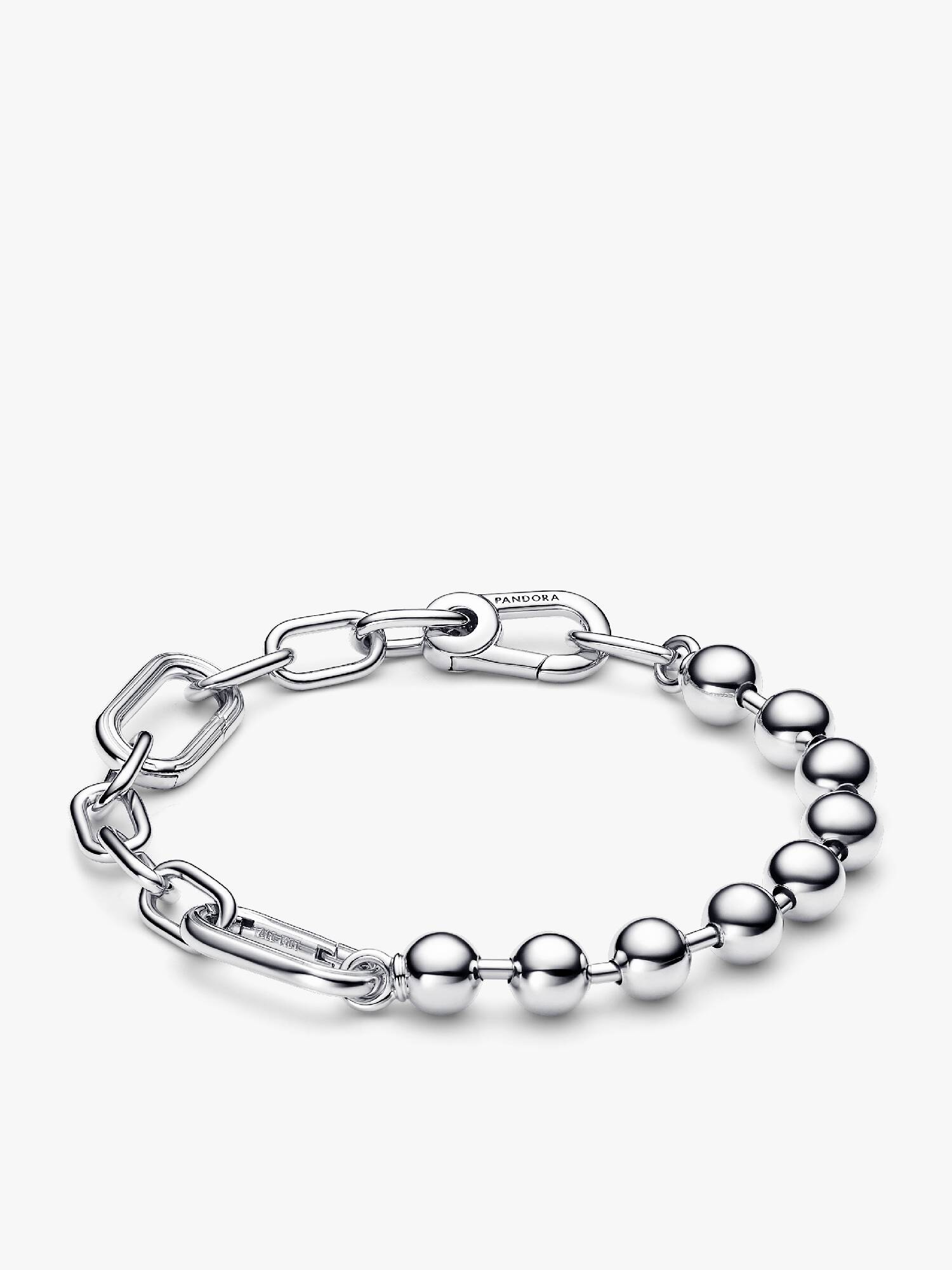 Pulsera de Cadena de Eslabones y Esferas Metálicas