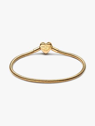 Pulsera de Cadena de Serpiente con Cierre de Corazón Infinito Brillante
