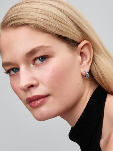 Pendientes de Aro Azul Claro