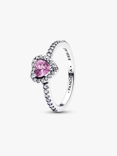 Anillo Corazón Elevado Lila