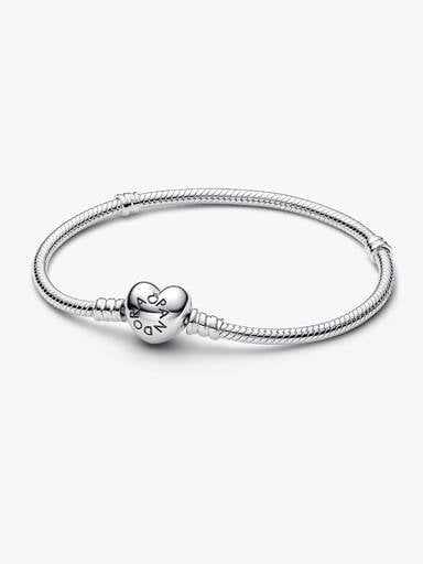 Pulsera Diseño Cadena de Serpiente y Corazón de Moments