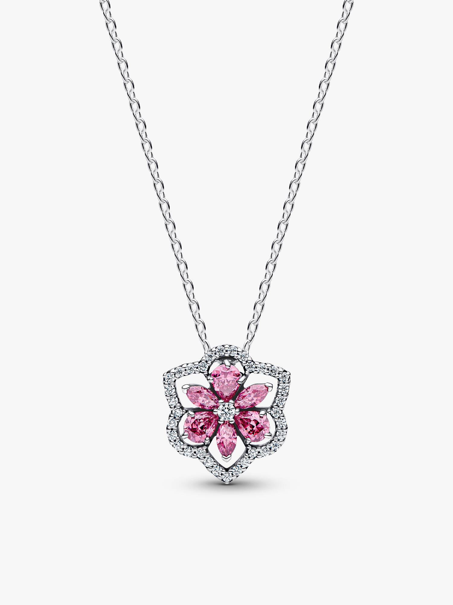 Collar Herbario Flor Rosa Brillante