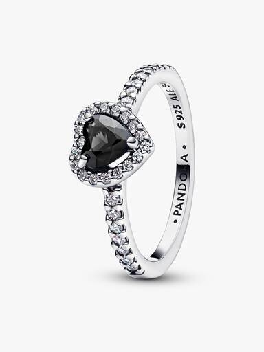 Anillo Corazón Negro Elevado