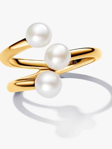 Anillo Abierto Perla Cultivada de Agua Dulce Tratada
