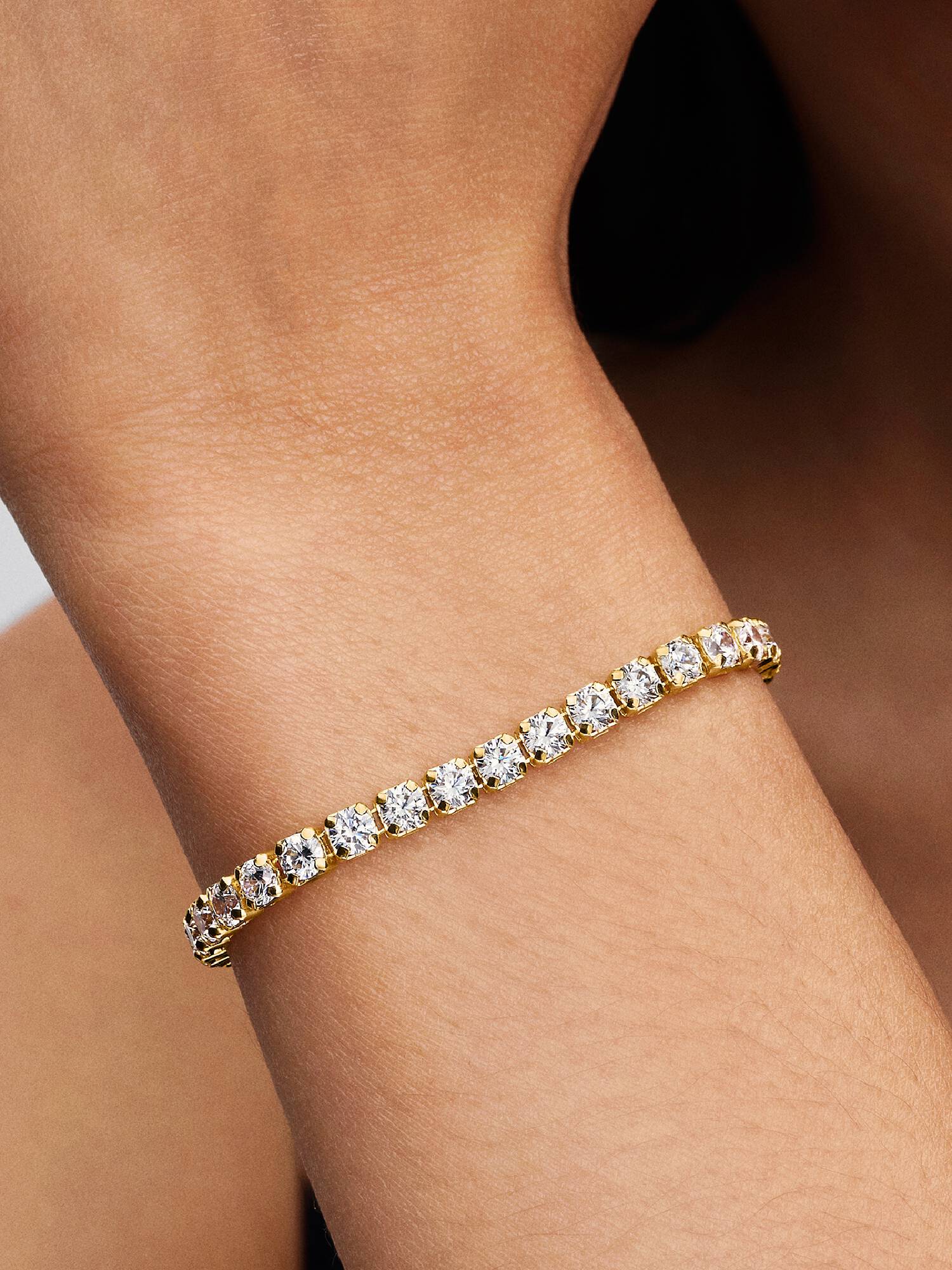 Pulsera de Tenis Ancha Brillante