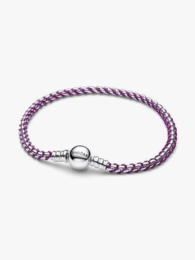 Pulsera Cadena Caja Cordón Morado